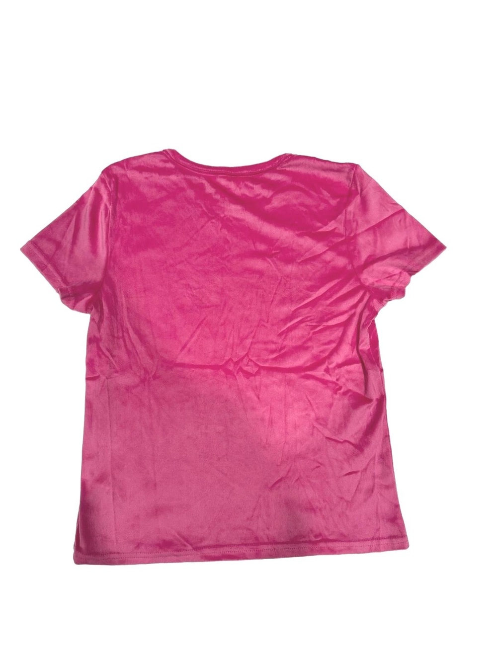 NWT Juicy Couture Hot Pink Velour Rhinestone Tee Top Medium - Picture 3 of 7